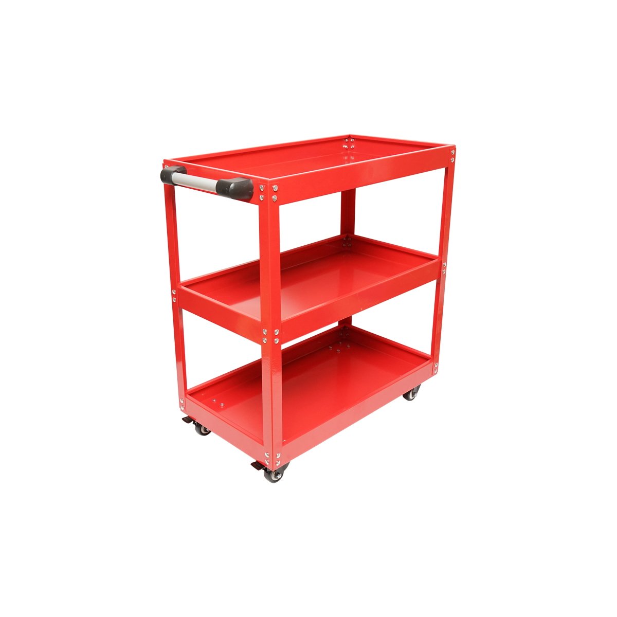 Carucior metalic pe roti cu 3 rafturi pentru scule 760x710x355mm